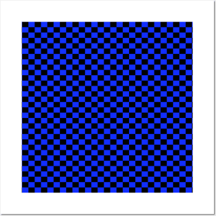 checkered Blue And Black Posters and Art